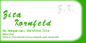 zita kornfeld business card